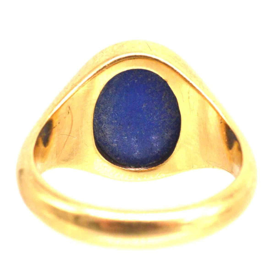 1960s 18ct Gold Signet Ring with Laplis Lazlui Intaglio of a Wolf | Parkin and Gerrish (UK)