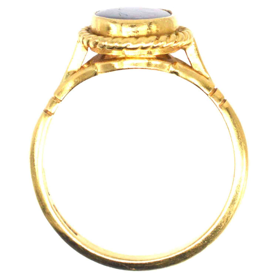 Vintage 18ct Gold Grey Opal Ring