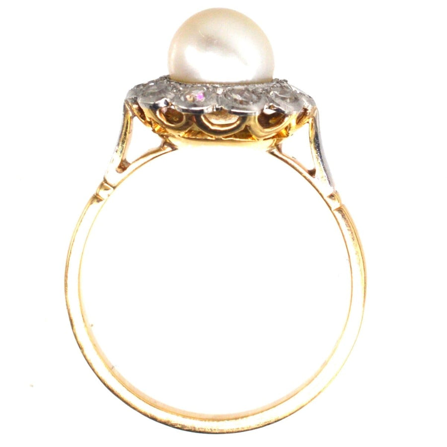 Early 20th Century French 18ct Gold and Platinum, Pearl and Diamond Cluster Ring | Parkin and Gerrish (UK)