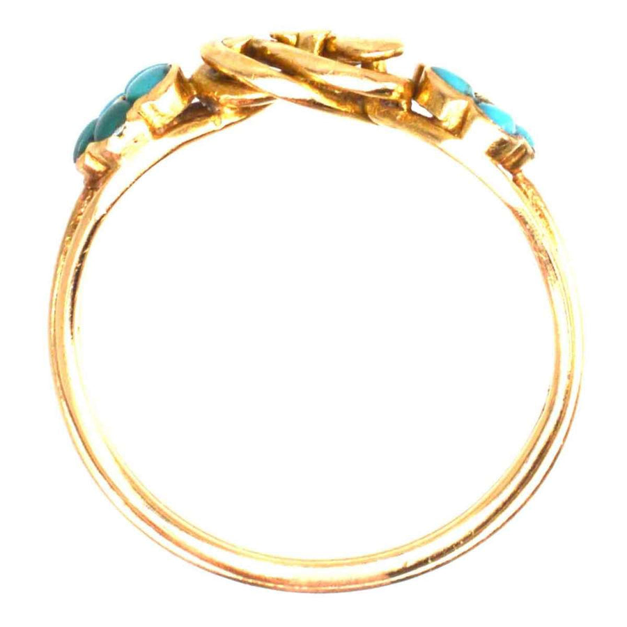 Regency 18ct Gold Forget Me Not Turquoise and Gold Knot Ring | Parkin and Gerrish (UK)