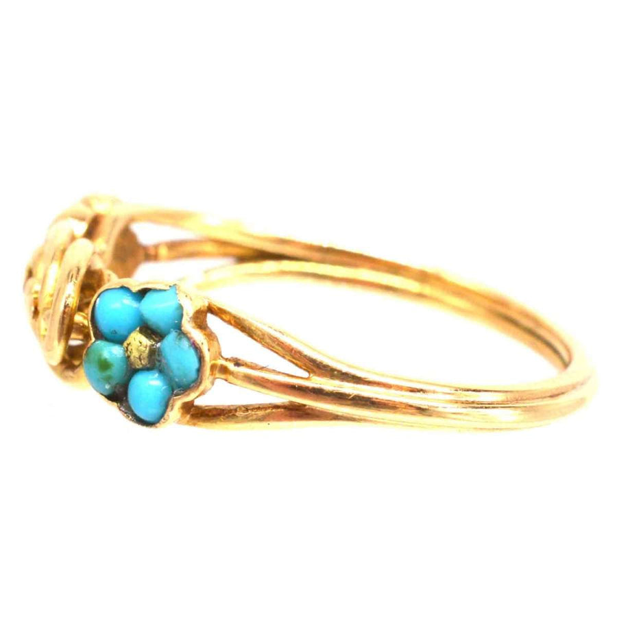 Regency 18ct Gold Forget Me Not Turquoise and Gold Knot Ring | Parkin and Gerrish (UK)