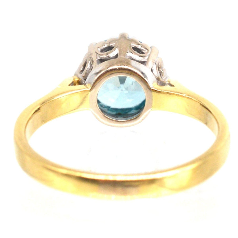 Vintage 18ct Gold and Platinum Zircon Solitaire Ring | Parkin and Gerrish (UK)