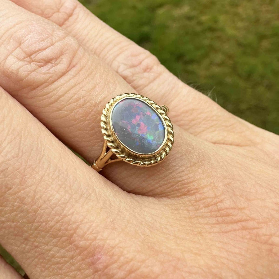 Vintage 18ct Gold Grey Opal Ring | Parkin and Gerrish (UK)