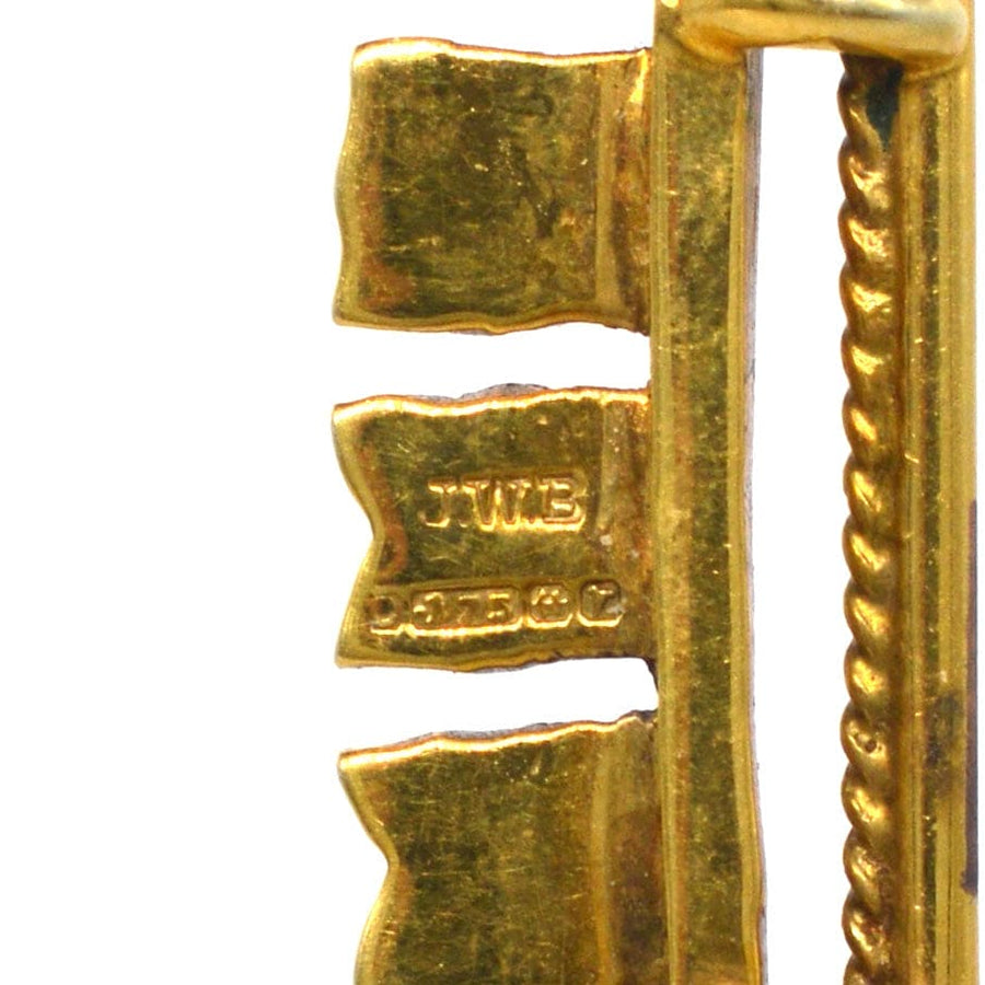 1970s Vintage 9ct Gold & Enamel Nautical Signal Flag Brooch spelling Elizabeth | Parkin and Gerrish (UK)