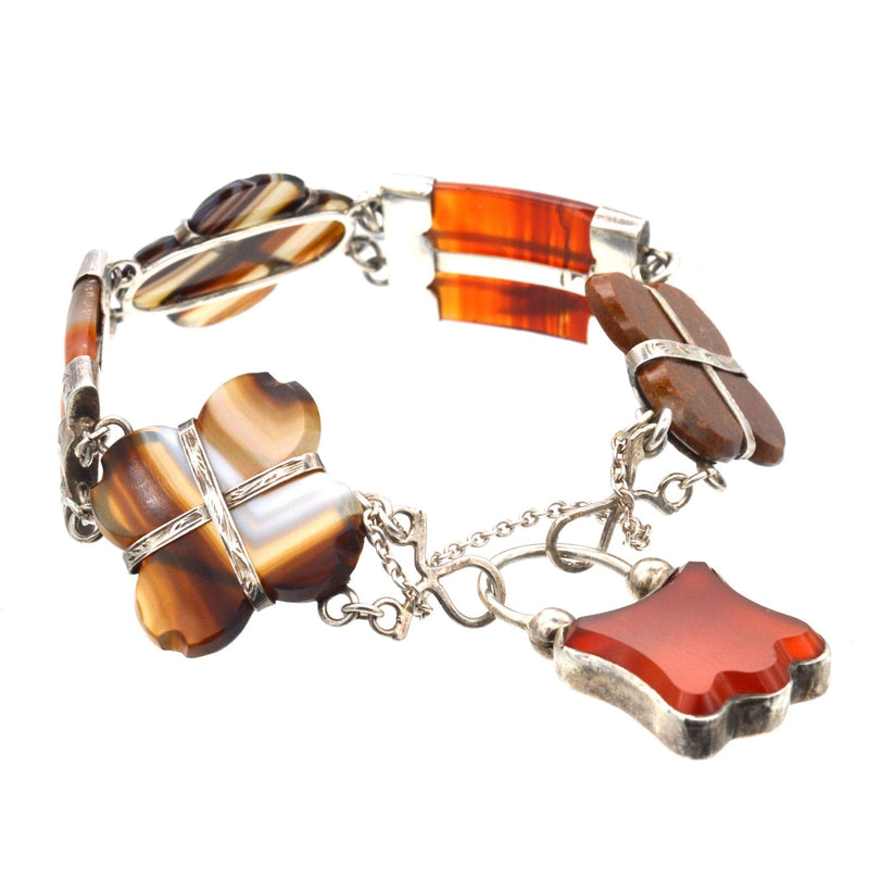 Bracelet victorien écossais en argent et agate